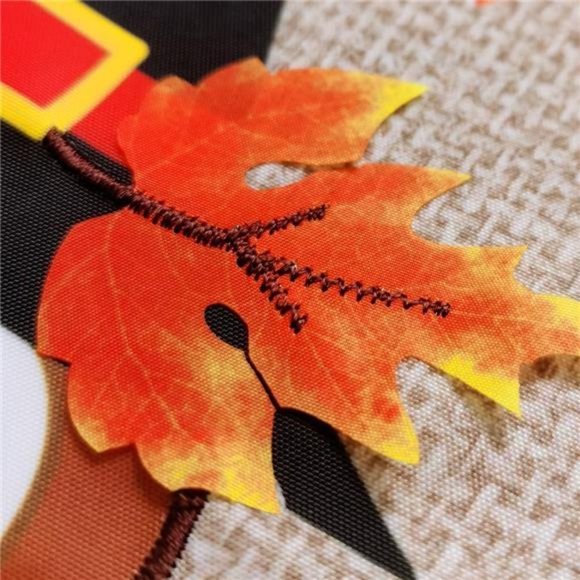 3D Fall Thanksgiving Garden Flag 12.5x18 Inches Double Sided Embroidered - Picture 2 of 6